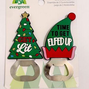 Evergreen Set of 2 Novelty Christmas Bottle Openers